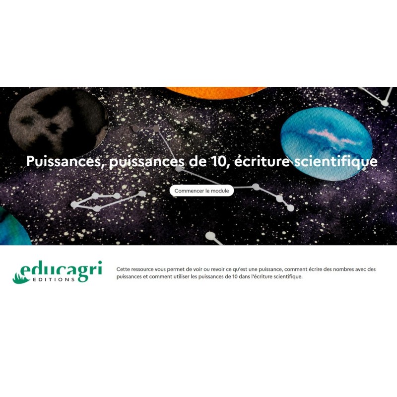 Puissances, puissances de 10, écriture scientifique